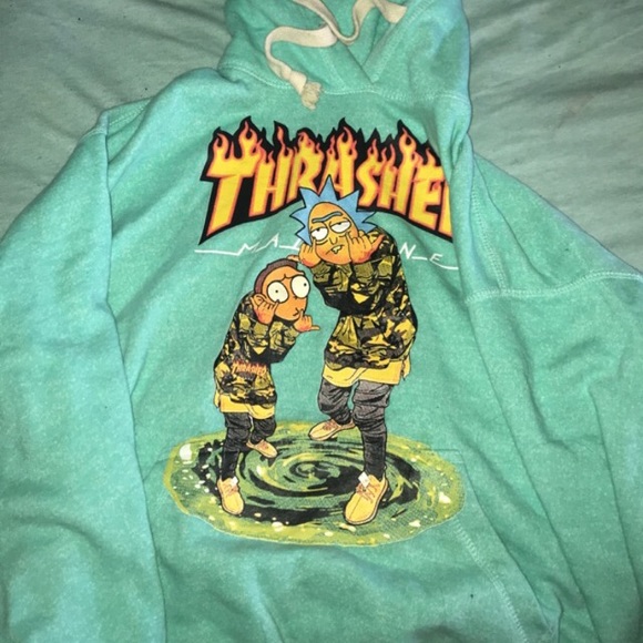 thrasher rick and morty hoodie